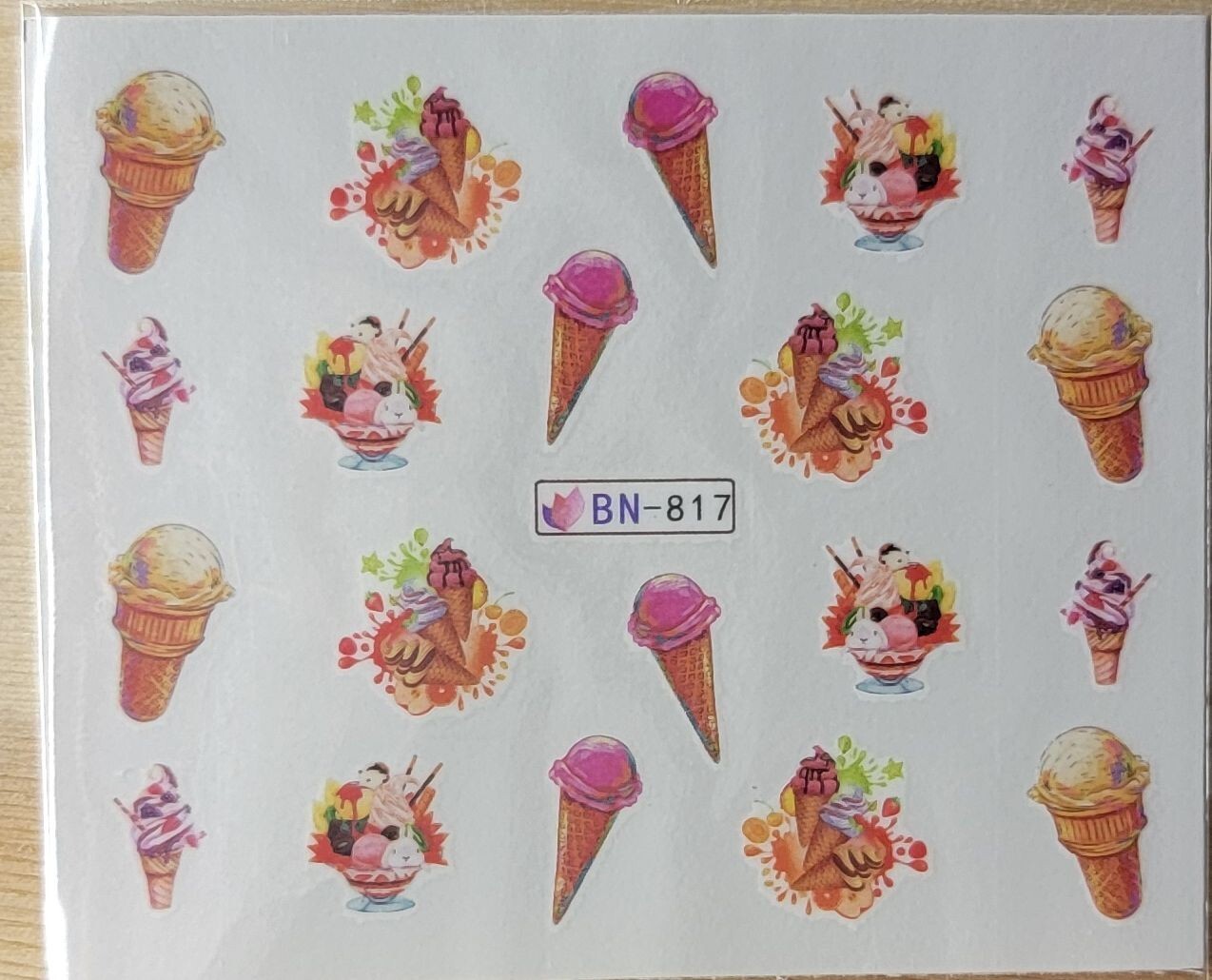 Nail Art Decal Stickers – Ice Cream – Ships from U.S. BN-817