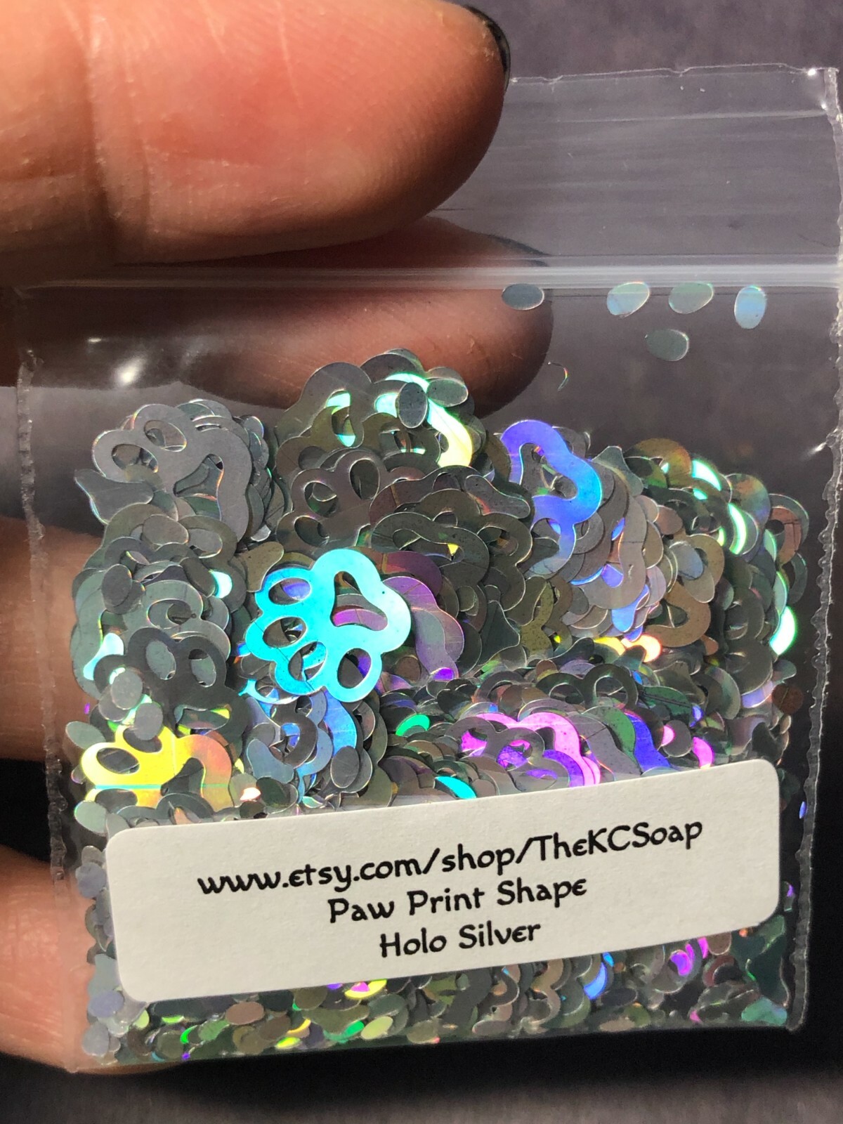 Solvent Resistant dog Paw shape 10mm Glitter U Choose Color Nail Art Face Crafts