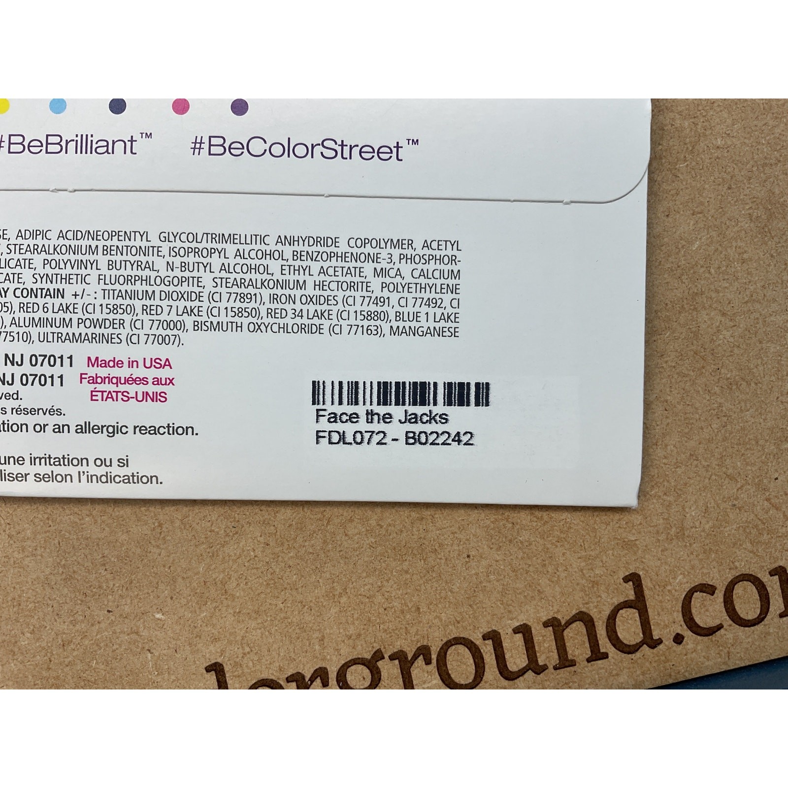 Color Street Face the Jacks Nail Strips FDL072 Clear Overlay NIP