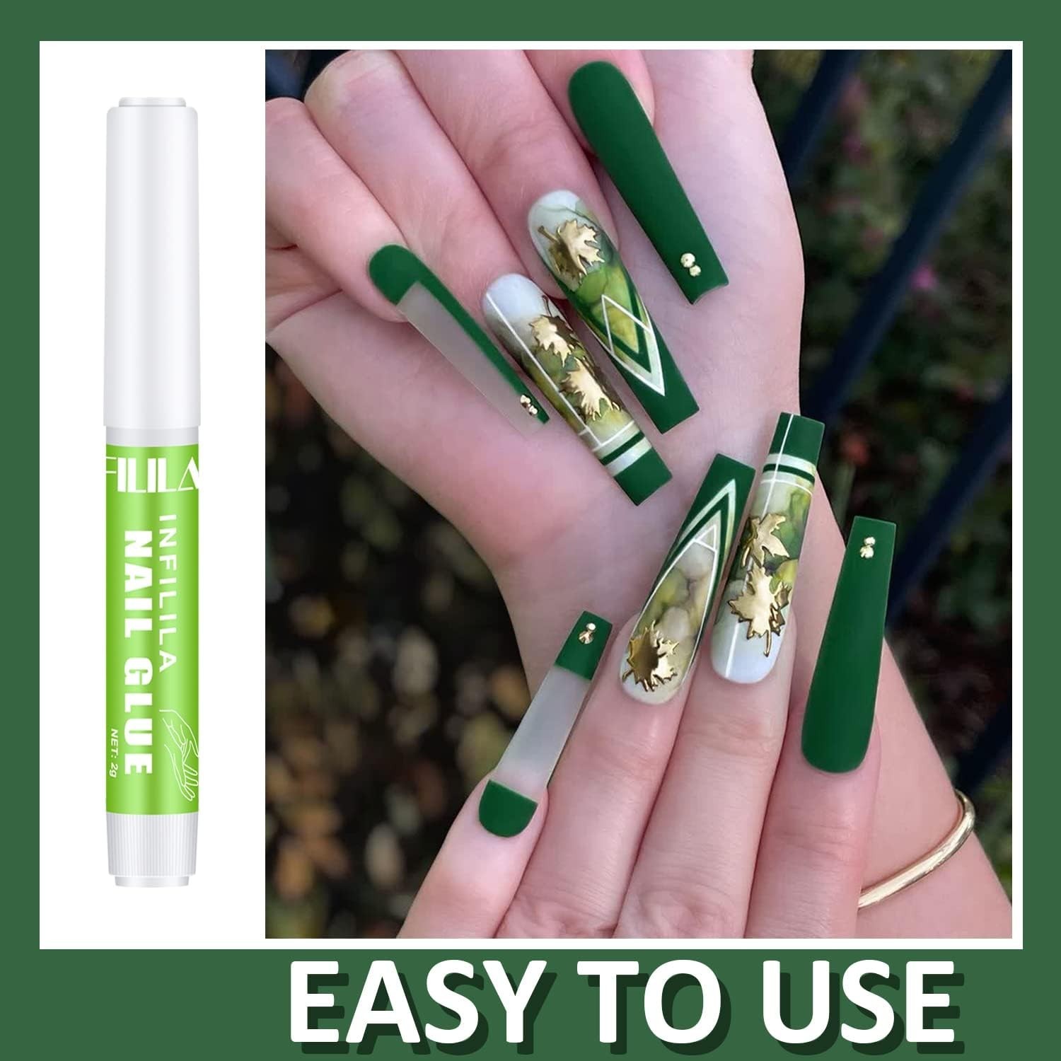 NXJ INFILILA Super Strong Nail Glue – Quick Dry 3-5 Seconds, 21+ Days Long-Lasti