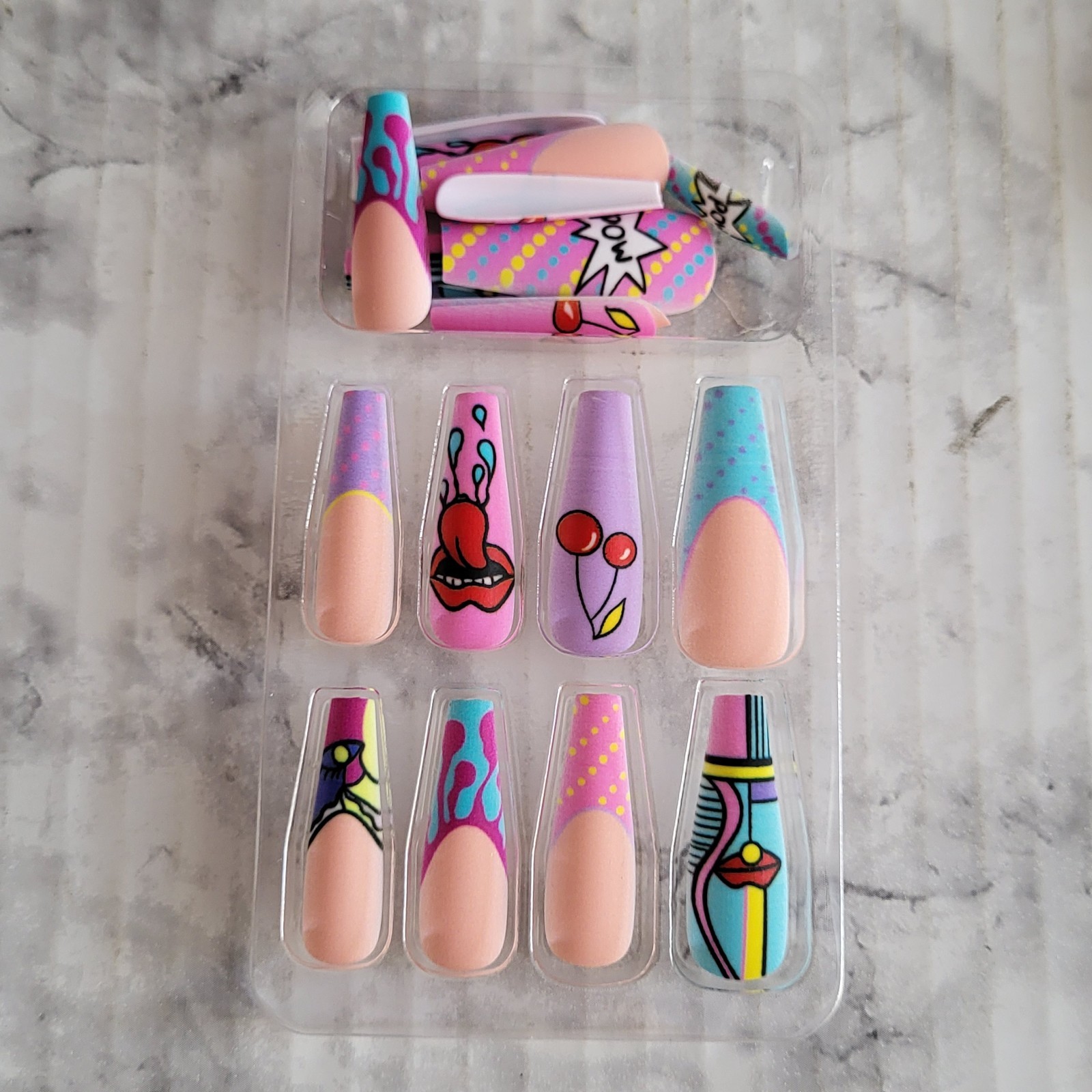 (Lot Of 4) Do It Yourself Nails, New 24 Pcs Per Box, 96 Total False, Fake Nails