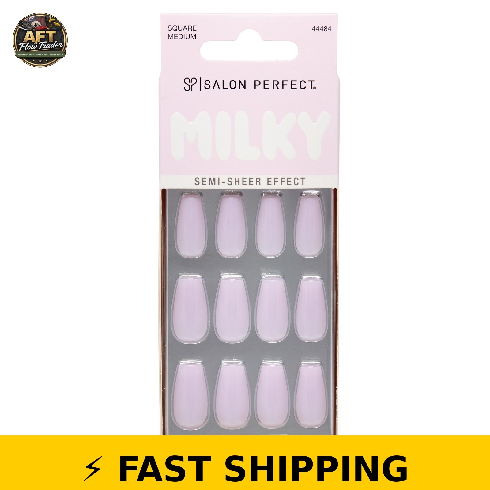 Salon Perfect Milky Lavender Press On Nails – 30 Count