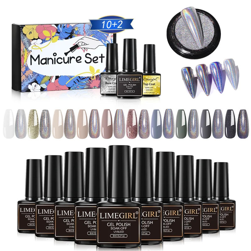 Complete Acrylic Nail Art Kit with UV LED Light