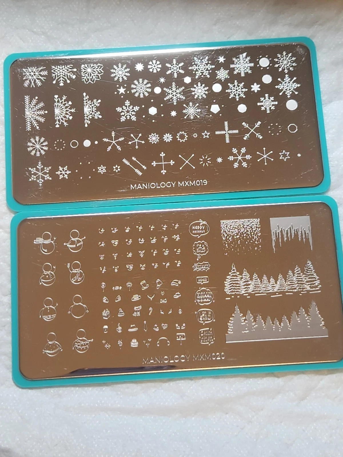 Maniology MXM019 MXM020 Nail Stamping Plates Build a Snowman