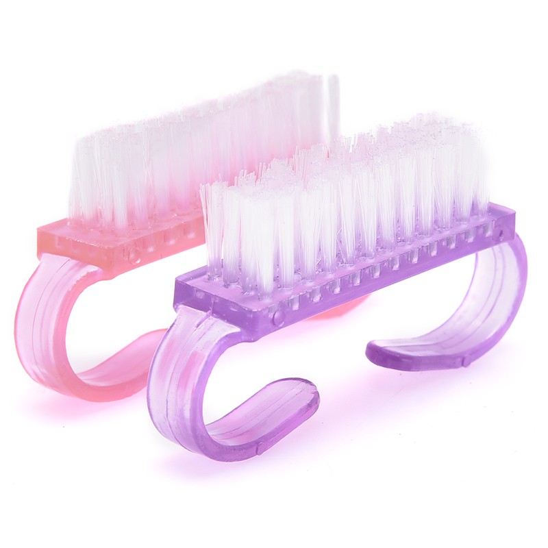 Plastic nail art small manicure pedicure brushes finger nail care dust clea.t2