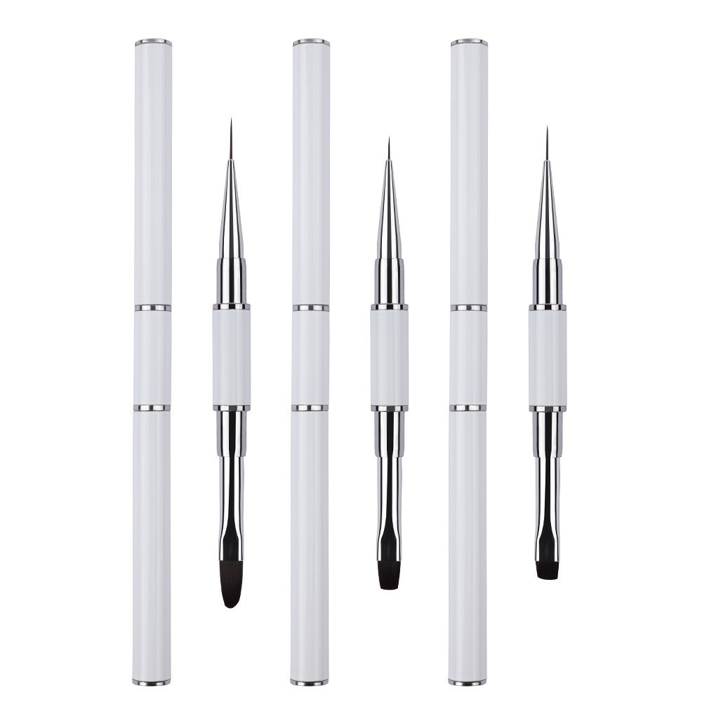 3Pcs Double-head Nail Art Pen Brush Set For Color Line Drawing Gel Spreading