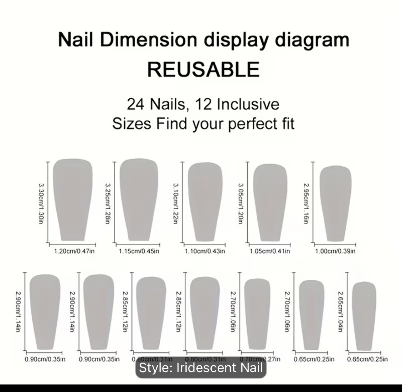 Sparkly 24pcs White Long Coffin Fake Press On Acrylic Nails NIB