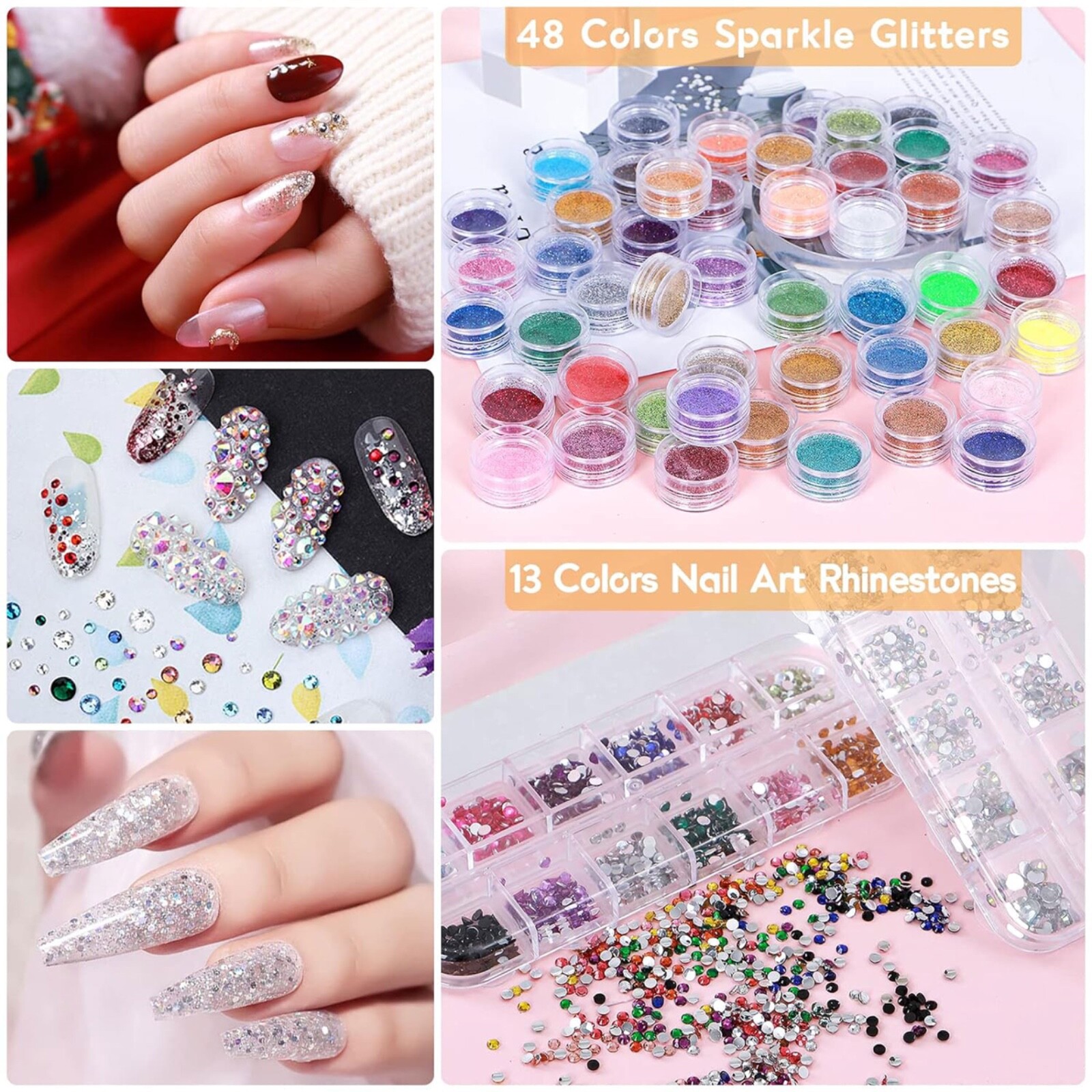 Paquete De Uñas Acrilicas Kit Profesional De Esmalte Para Pinceles Set Rutilar