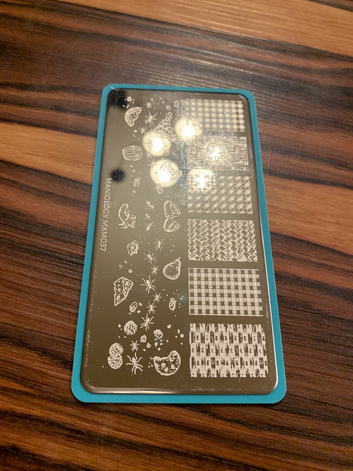 Maniology Nail Stamping Plate MXM037 Picnic Food Snacks Ants
