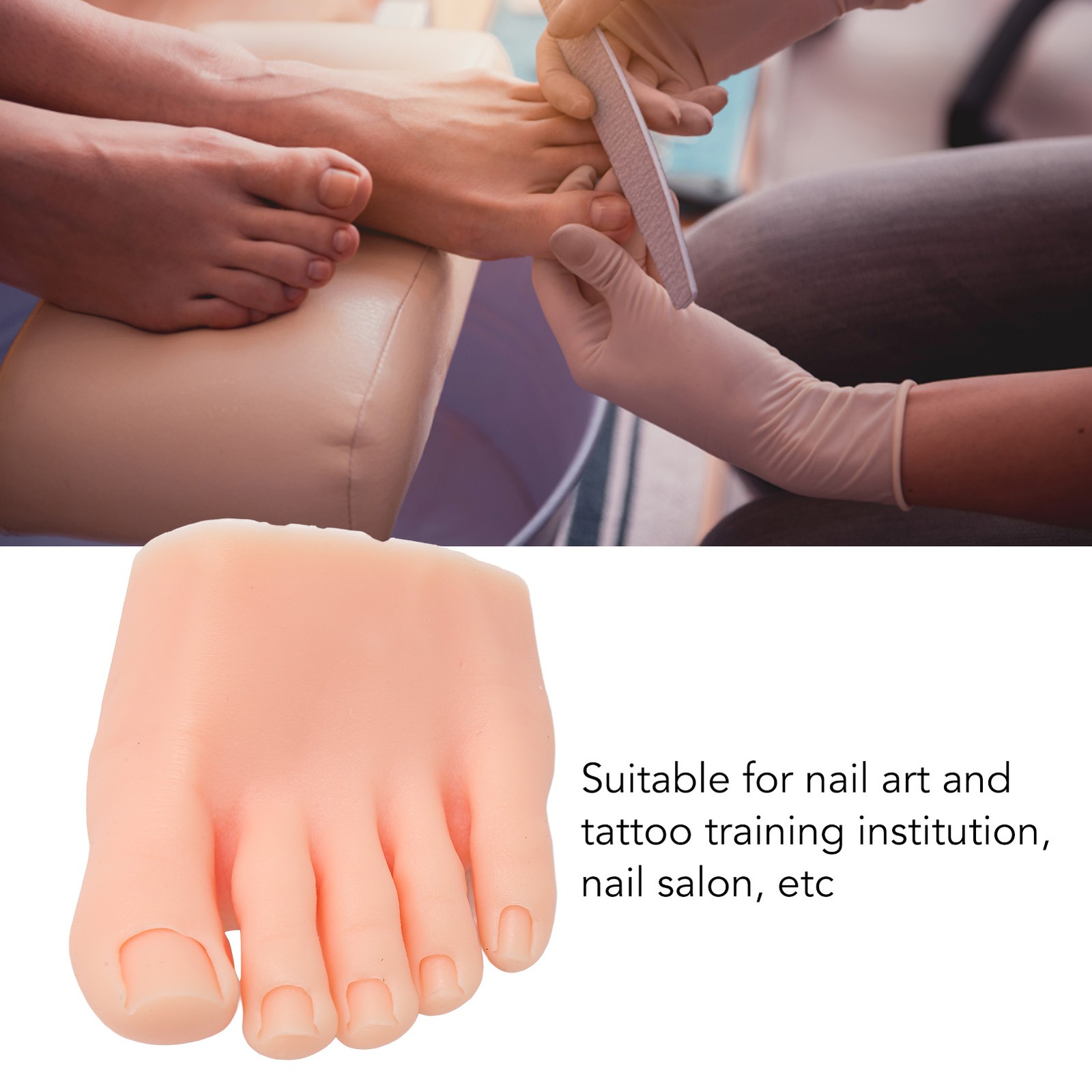 ›Nails Art Training Display Fake Half Foot Model Light Skin Color Tattoo