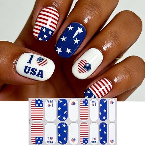Independence Day Gel Nail Strips – 4 Sheets – 3D American Style 6