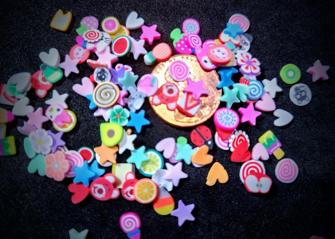 2000pcs/Multi Colors Clay Cute Diy Soft Mixed Nail Art Slime Diy Charms Nail