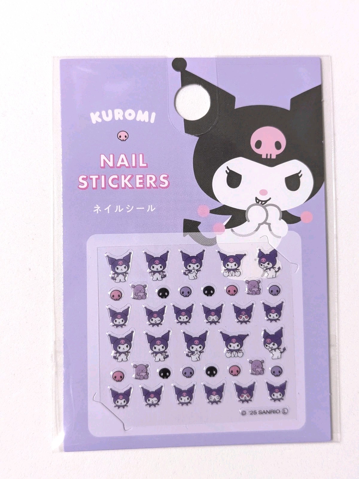 New Sanrio Kuromi Nail Art Stickers Decals Kawaii Purple Japan