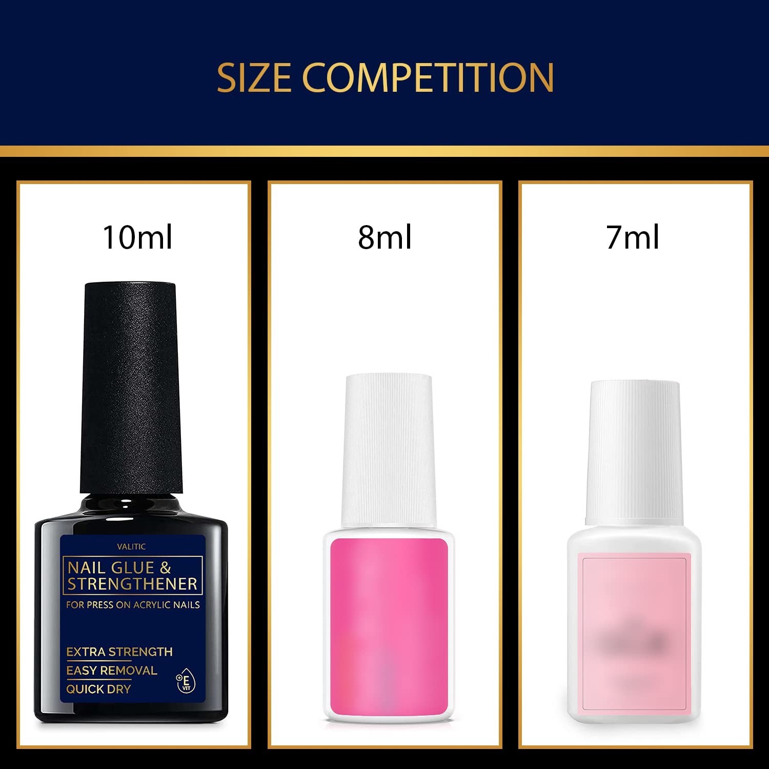 Strong Nail Glue and Strengthener – Quick Dry Brush On Gel for Long Lasting N…