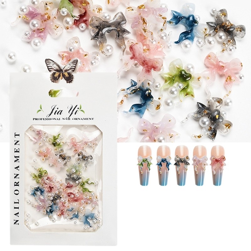 3D Flower Nails Art Charms Rose Flower Nail Charm Nails Decorations for Women