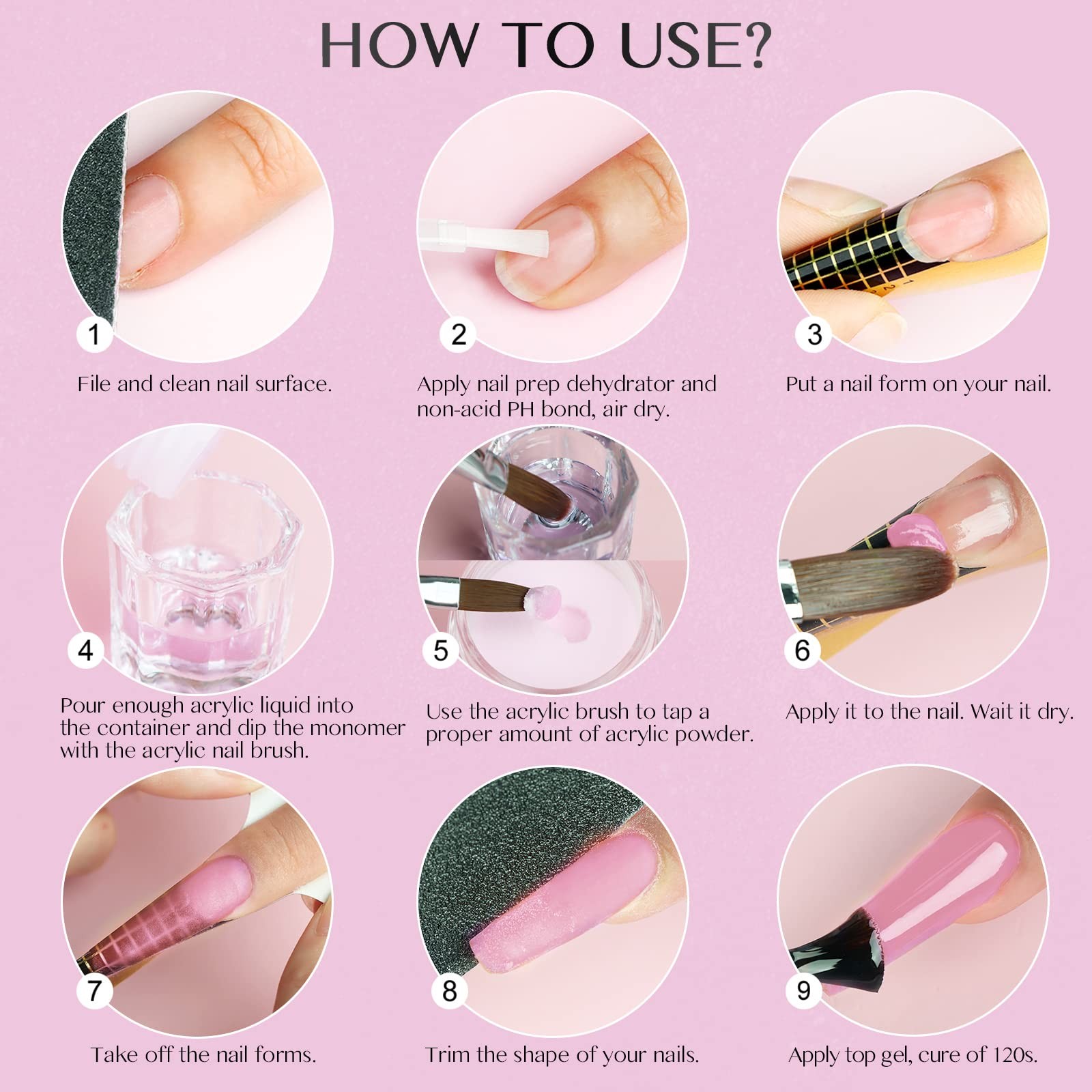 SAVILAND White acrylic nail kit with drill