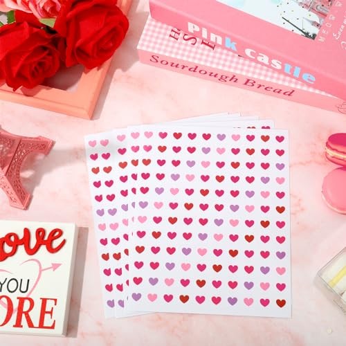 2400Pcs Valentine’s Day Mini Love Heart Sticker Red Pink Red Pink Hearts