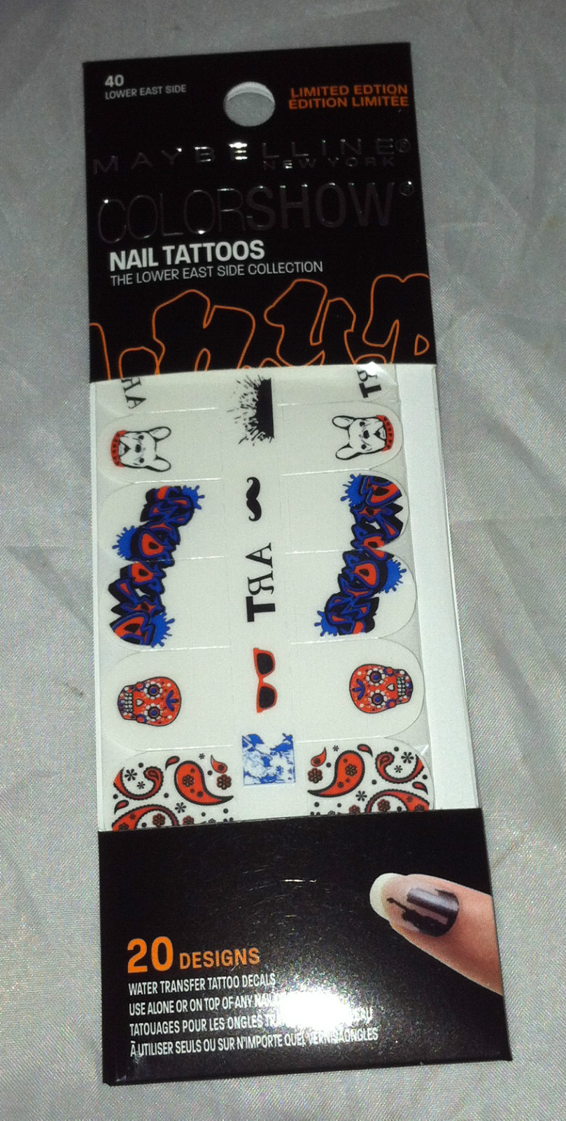Maybelline Color Show Nail Stickers/Tattoos *40 LOWER EAST SIDE* Limited Edition
