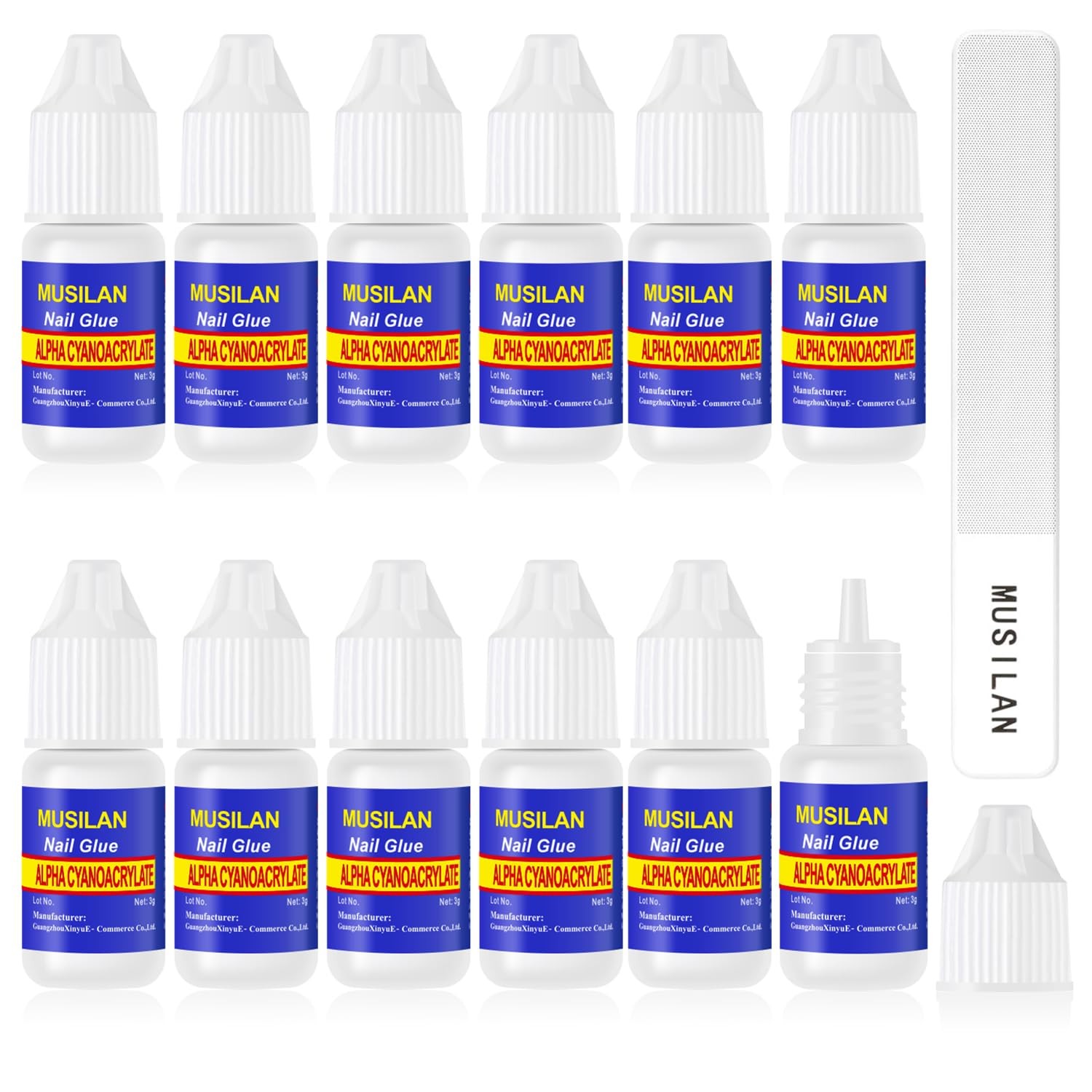 Nail Glue,Nail Glue for Acrylic Nail Tip 12 Bottles Professional False Nail Glue
