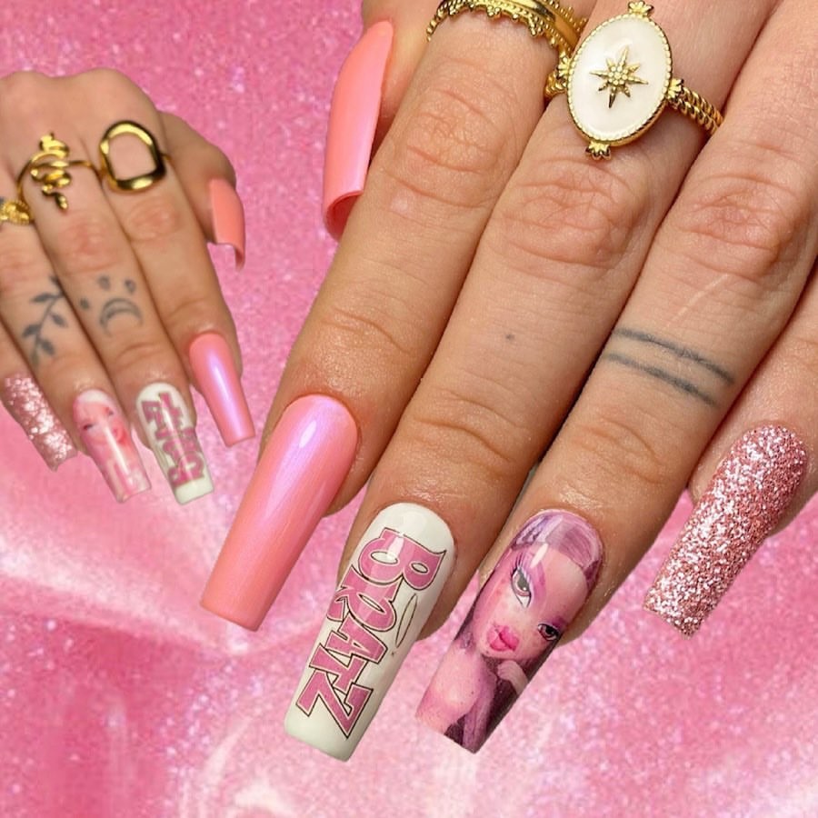 Baddie Bratz Doll Nail Decals Waterslide Airbrush Nail Art Nail Wraps Stickers