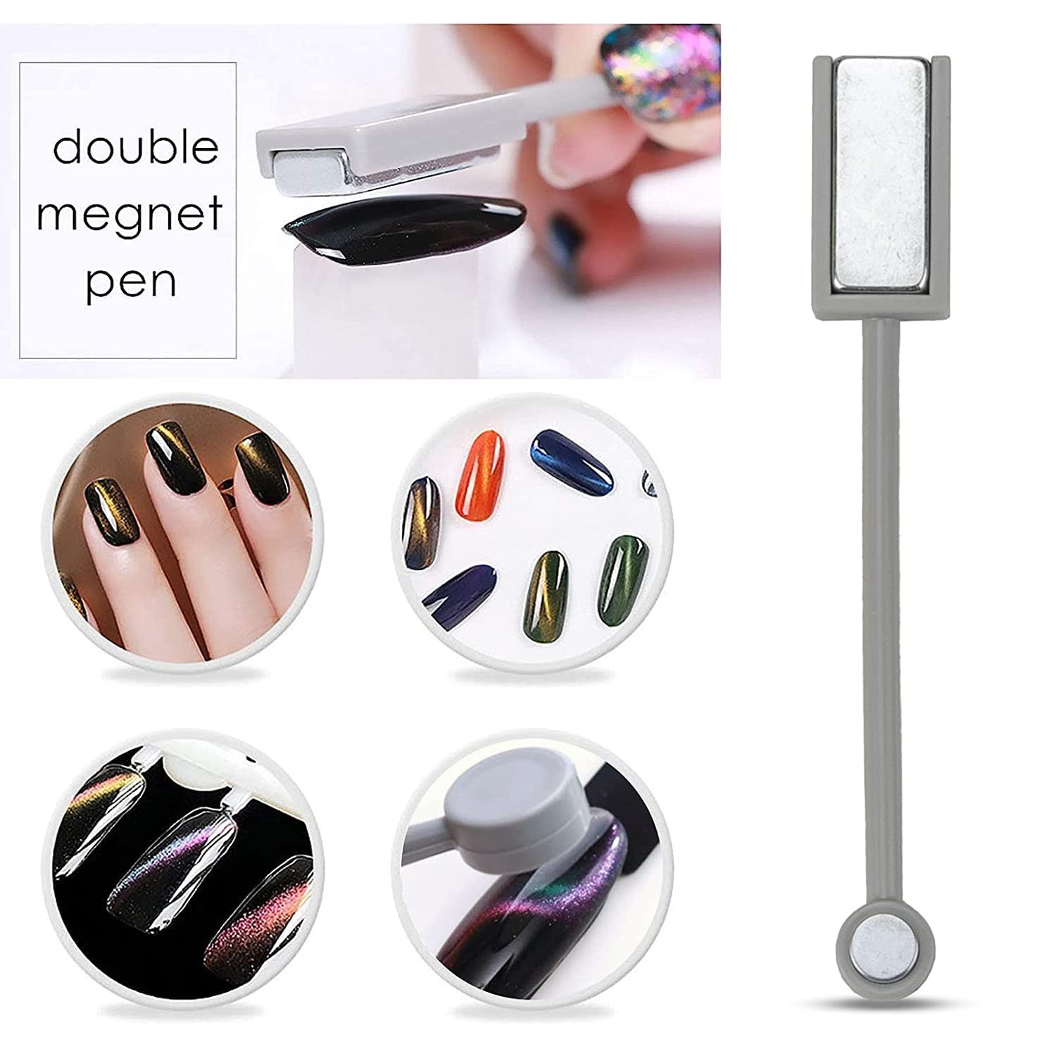 11Pcs Nail Magnet, Cat Eye Magnets for Nails, Nail Polish Magnet Stick 3d Nai…