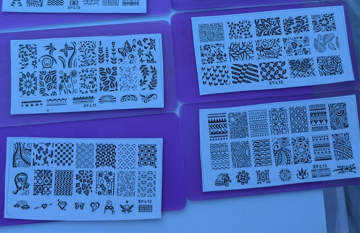 Nail Stamping Plates Lot XY-L01 to XY-L15 Plastic Plates Full Pattern Set