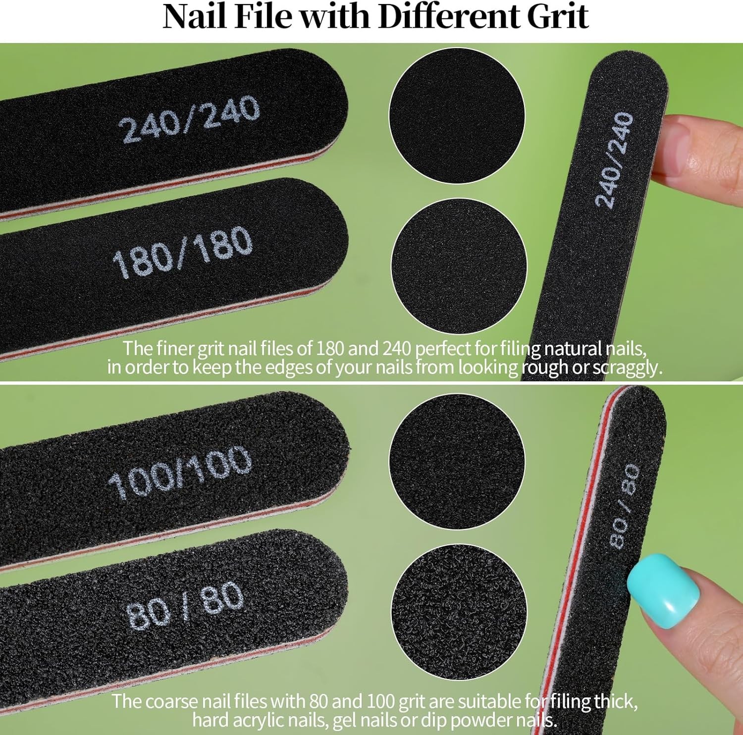 FANDEI Nail File Kit, Nail File, Emery Boards For Nails, Finrnail