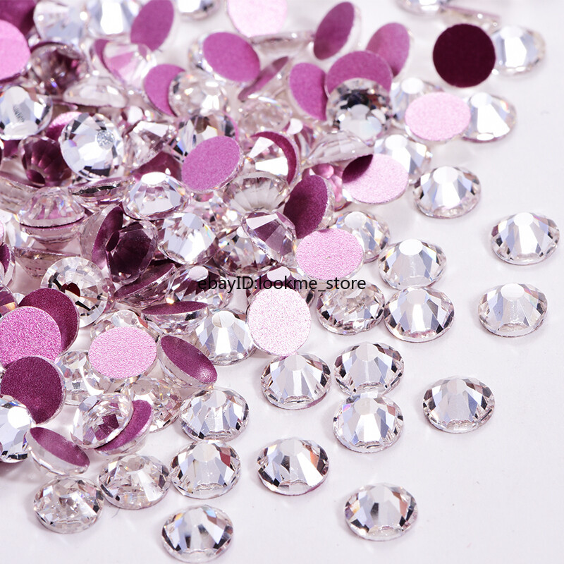 SS3-50 Crystal Clear & AB Flat Back Rhinestones Glass Beads Nail Art Craft Gems