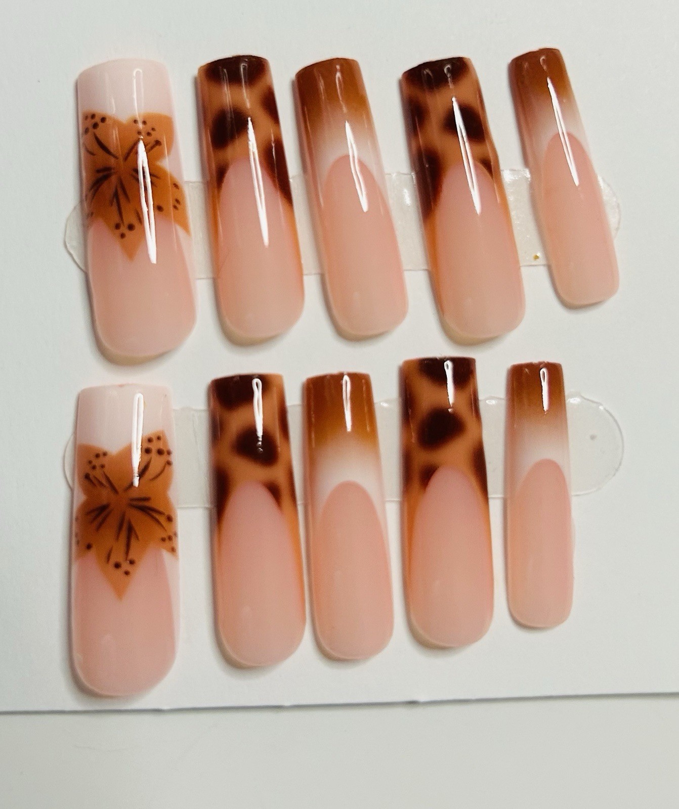 Lot of 2 Square 10pc Handmade Press-On Nails NEW size *small *