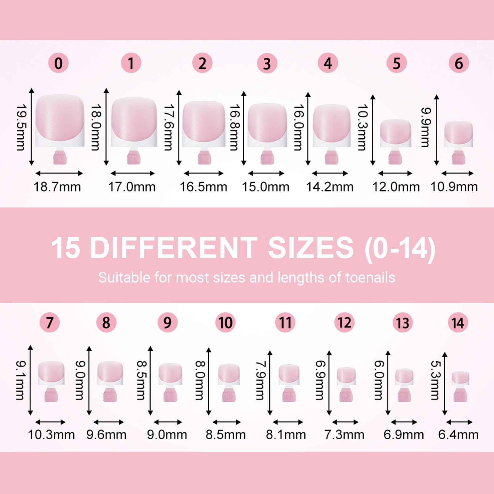 Toe Nail Press Ons, French Tips Toe Press On Nails, 150pcs Square Pre-Designed
