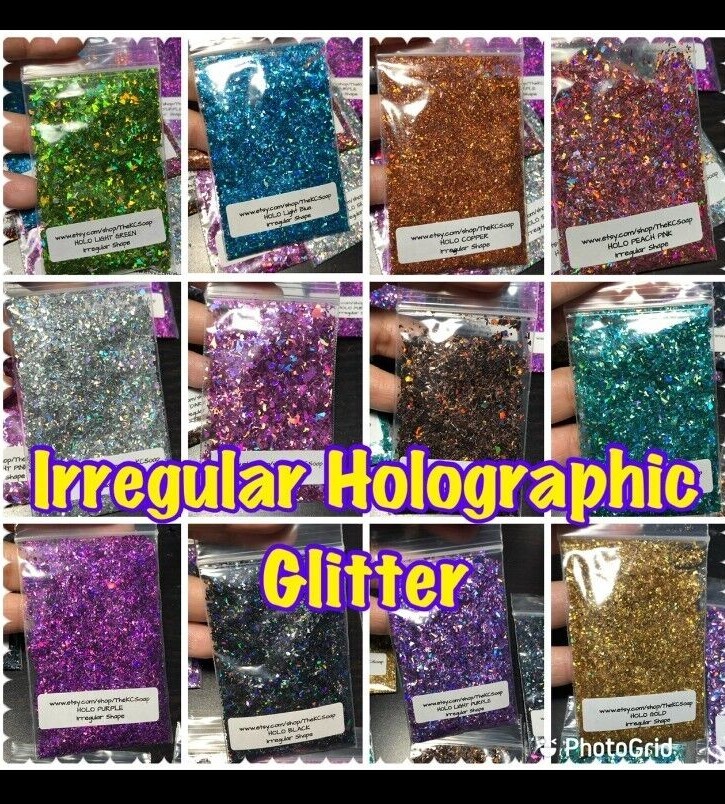 Holographic IRREGULAR SMALL Mylar Sheet Random Cut Size Flakes for nail US Selle
