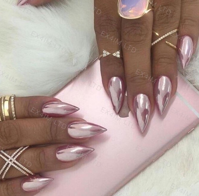 ROSE GOLD CHROME MIRROR POWDER Pigment Nail Art Champagne Shining Effect (GR)