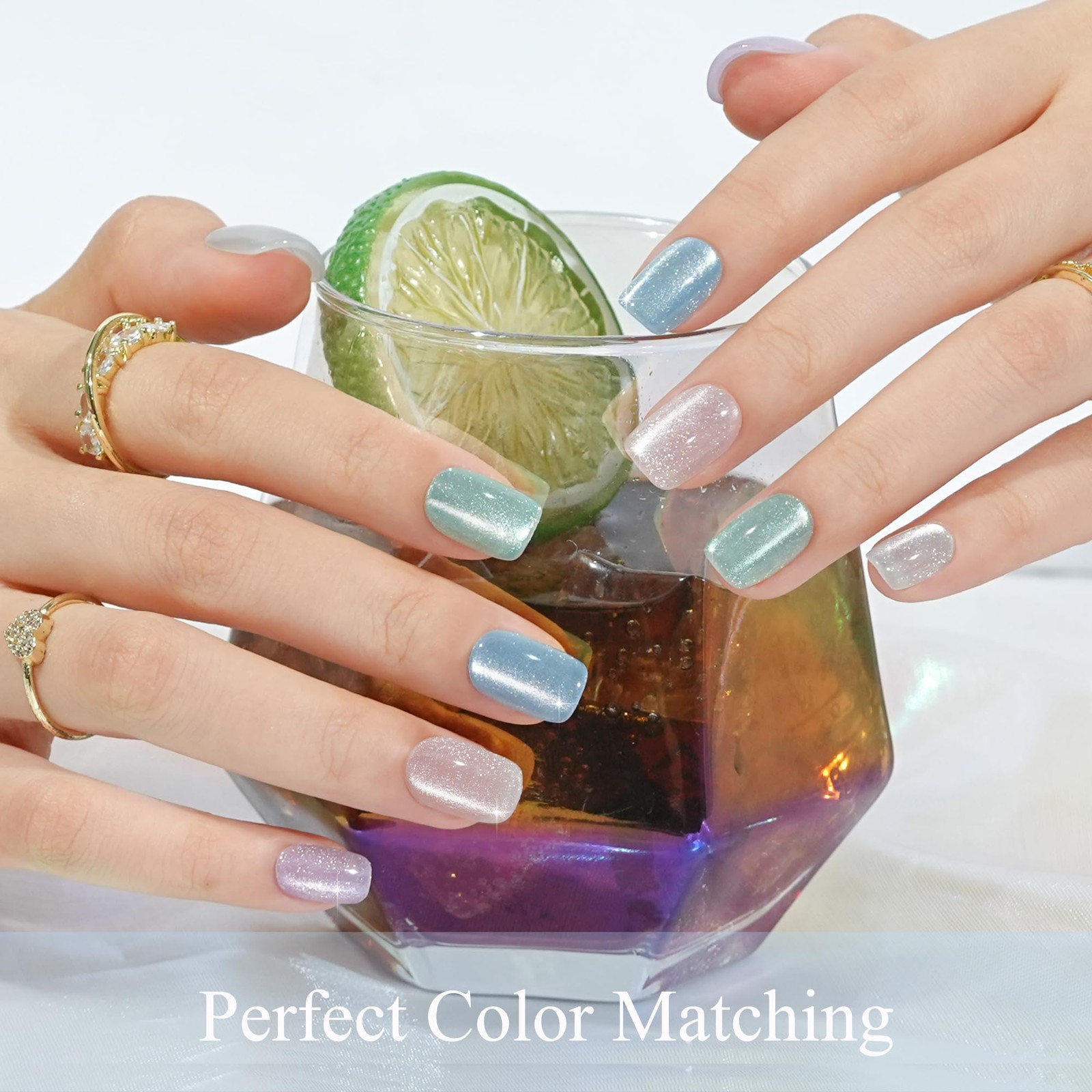 Press on Nails Short 5 Styles, Jofay Fashion 160Pcs Short, A4-Island