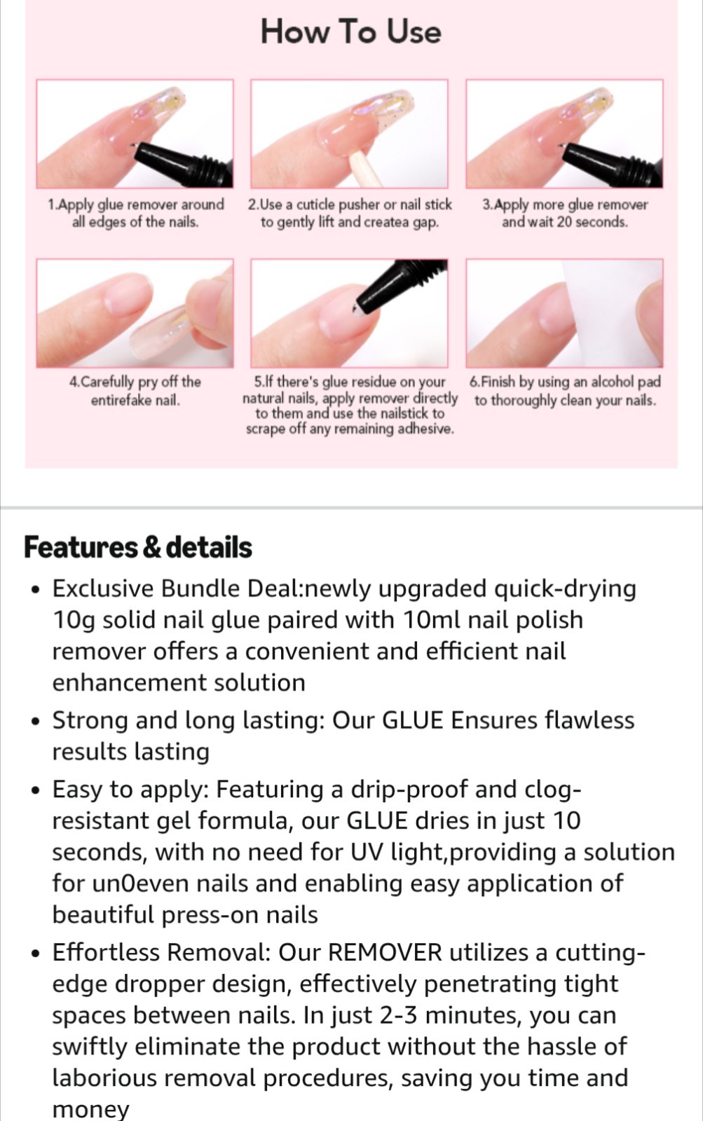 Curvlife Newly Upgraded Quick Drying 10G Semi Solid Nail Glue with 15ml Remover