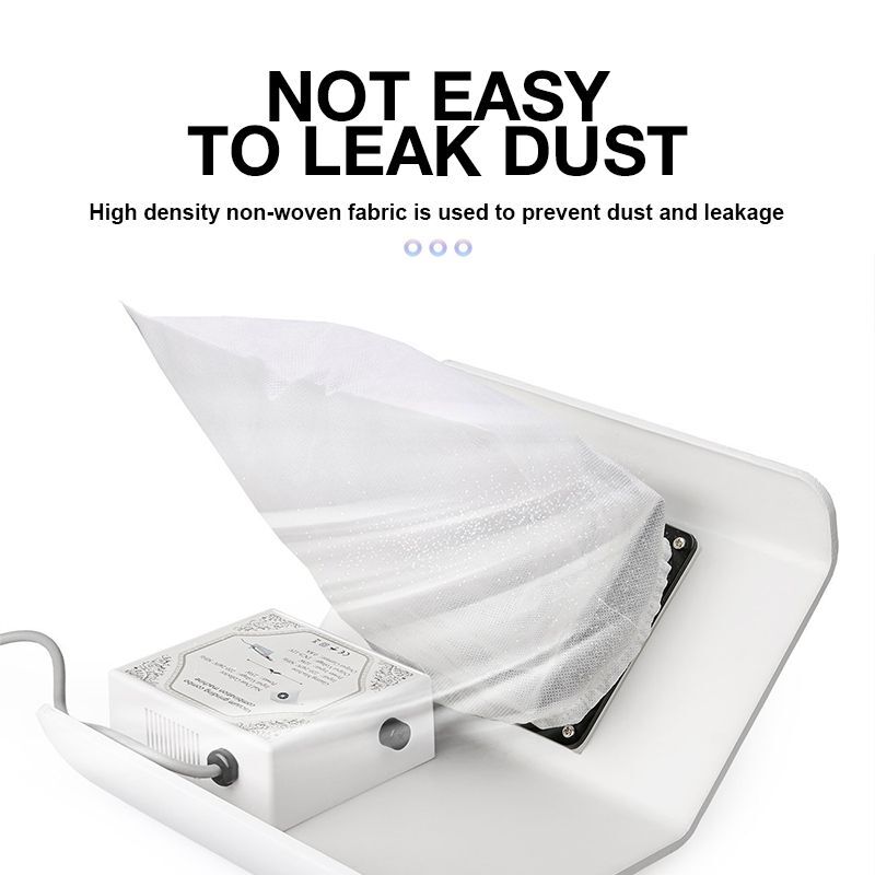 Nail Dust Collector Bags – White Non-Woven Fabric Replacement Tools for Manicure