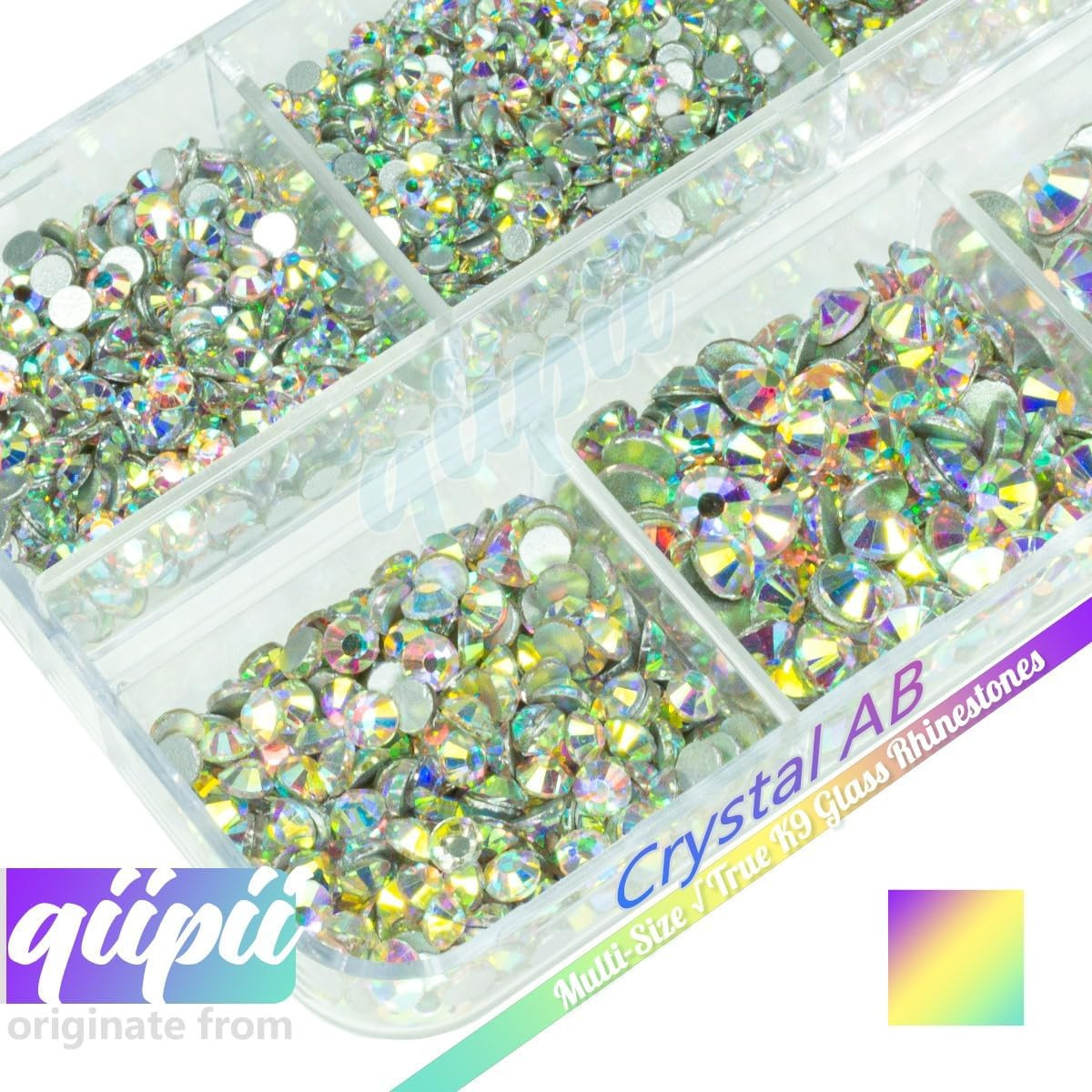2550Pcs Crystal AB Nail Art Flatback Rhinestones Charms for Face Makeup, White A