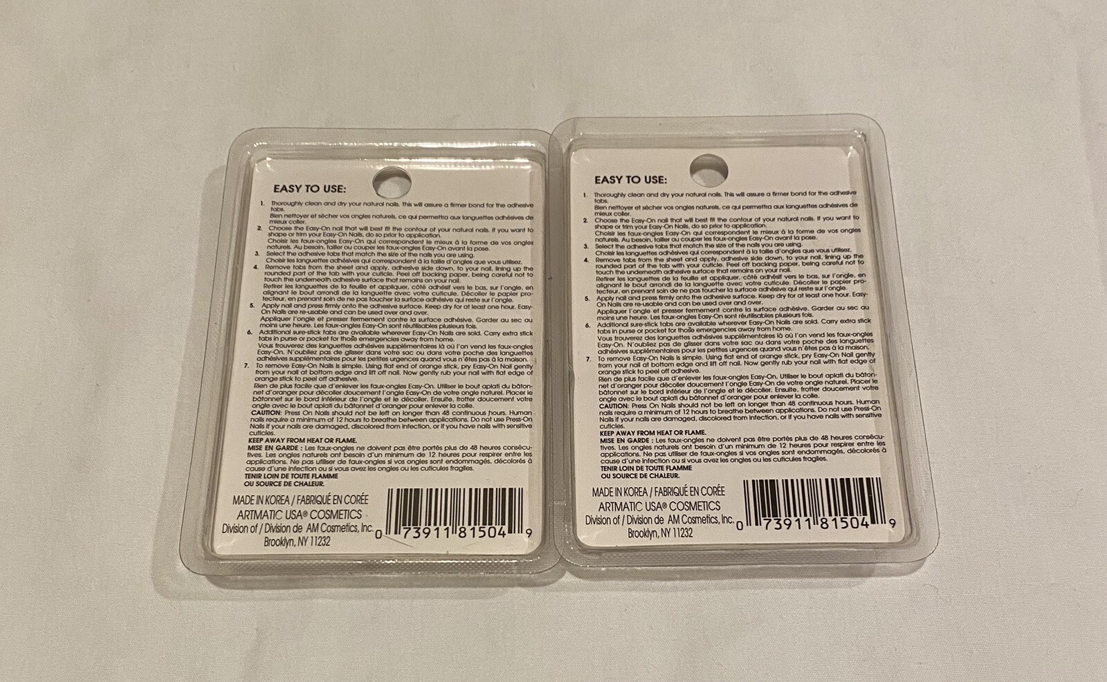 Artmatic USA – EASY-ON NAILS – Active Length ~ 500-007 Basic ~ Set Lot of 2!!