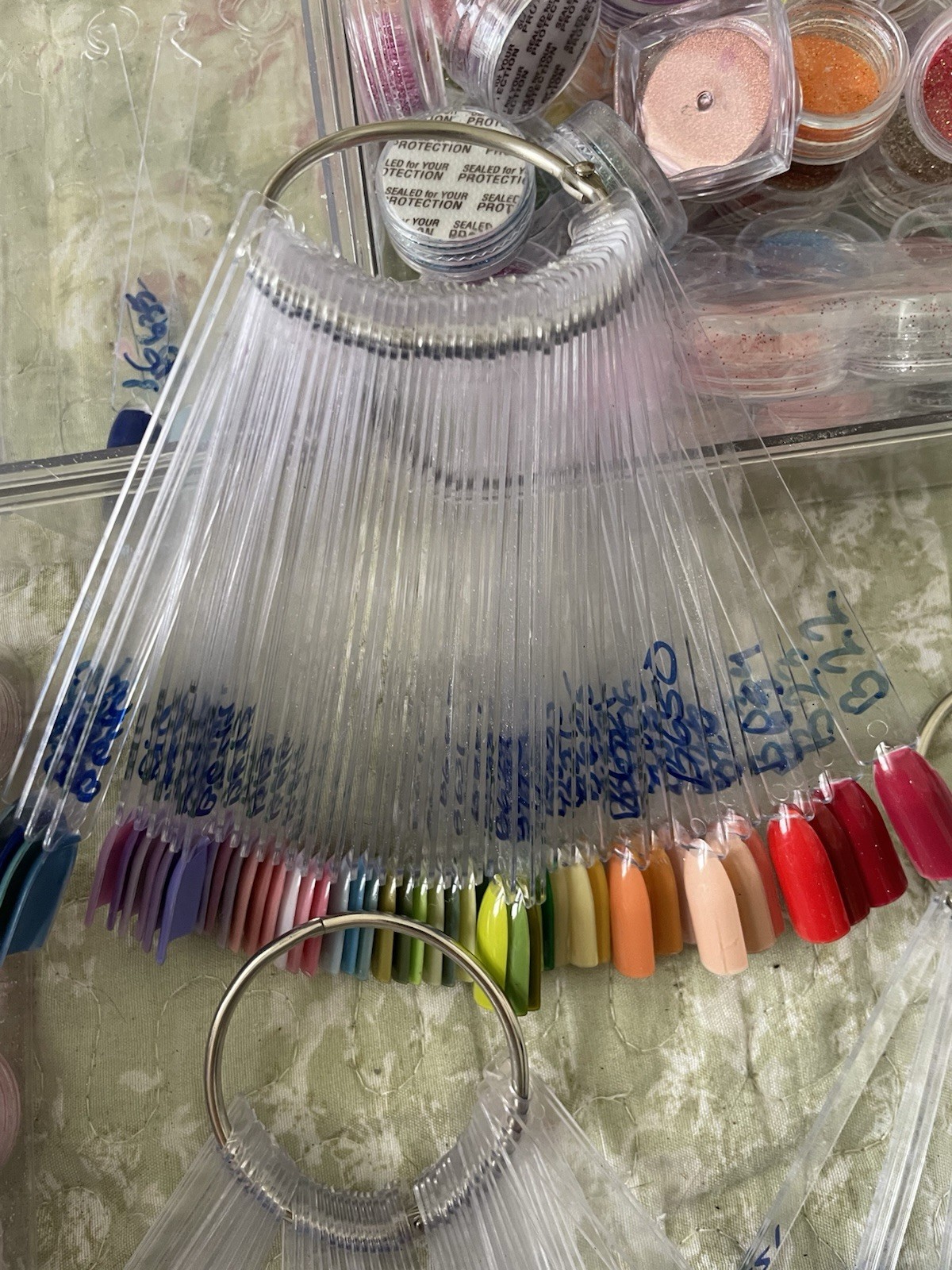 Professional Nail Art Lot Of 200+ Items Color Powder Nail Tips Organizers Etc