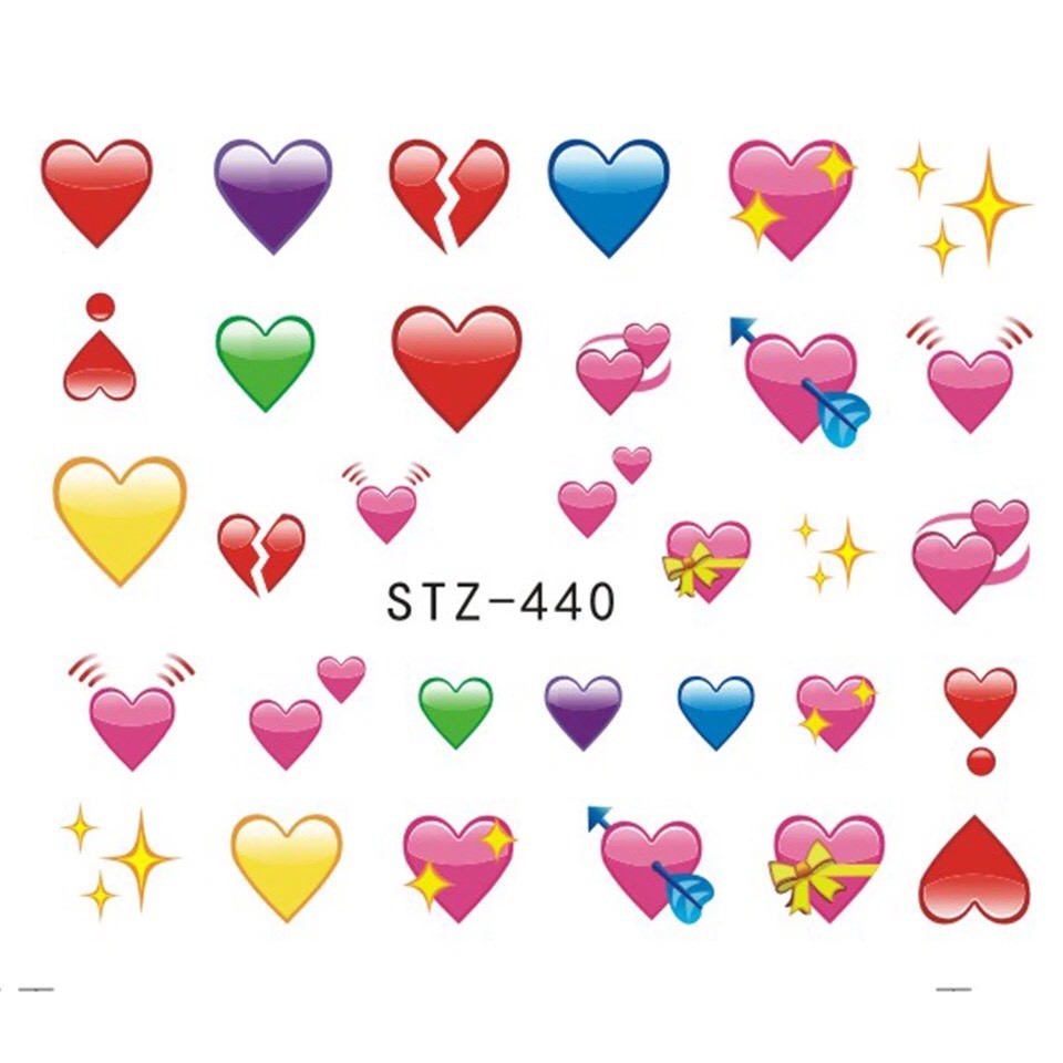 EMOJI NAIL STICKERS Heart Art Decoration nails Hearts Star Beautiful STZ-440