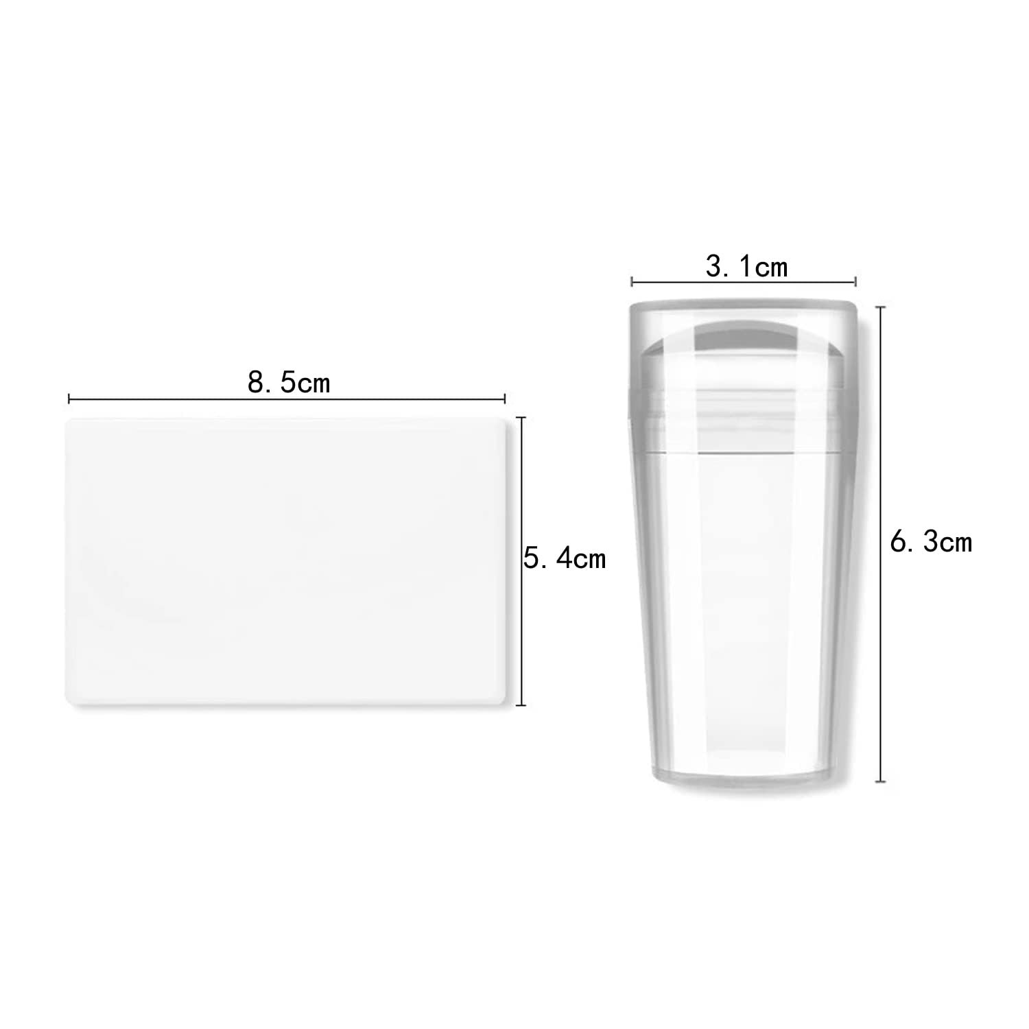 Clear Jelly Silicone Nail Art Stamper Scraper Transparent Stamping Polish
