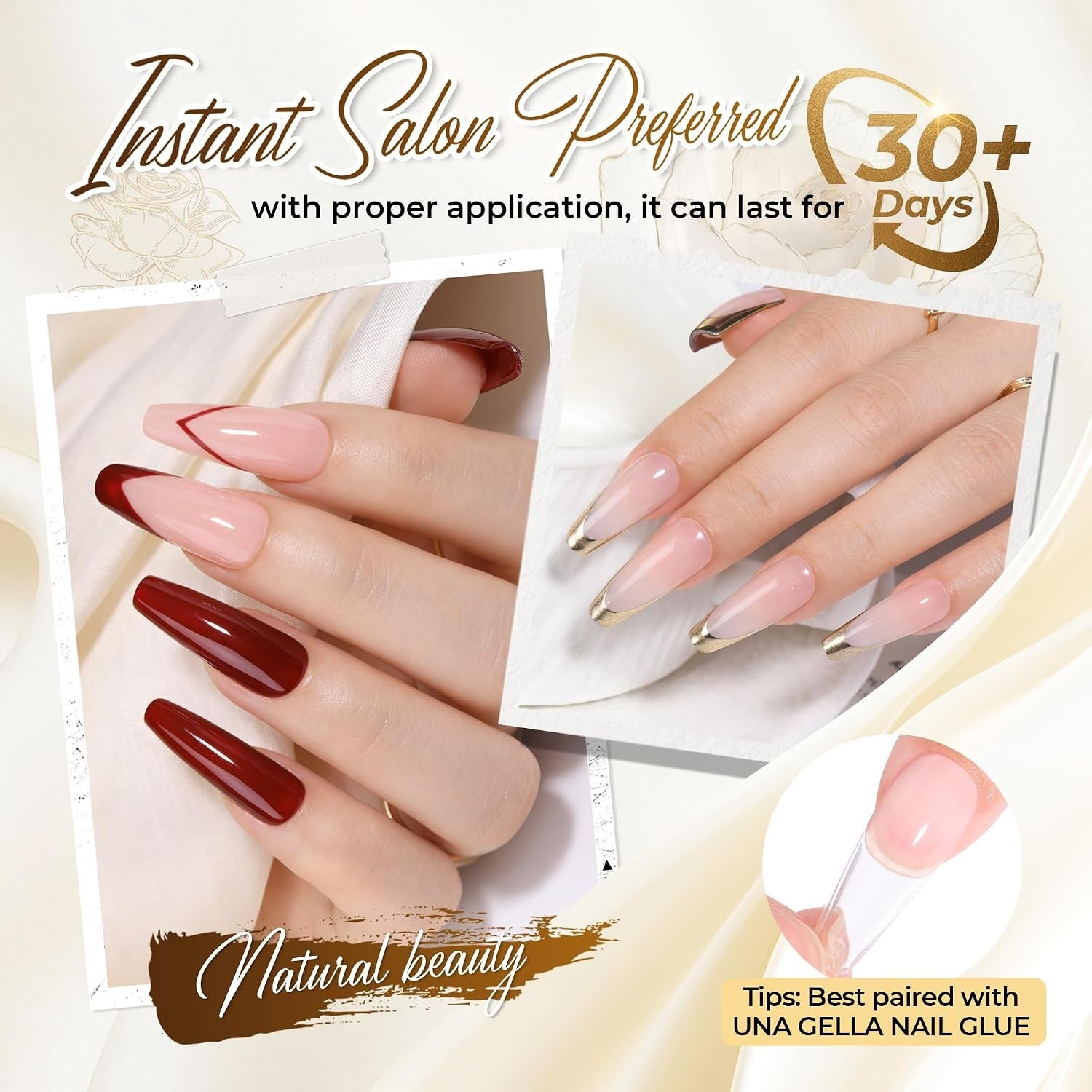 Long Coffin Nail Tips 504pcs Pre-Shape Half Matte Fake Nails | Full Cover Cle…