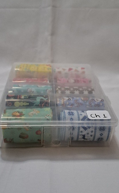 Christmas Nail Art Foil Transfer Sticker Box 10 Pieces Ch 1 for acrylics gel