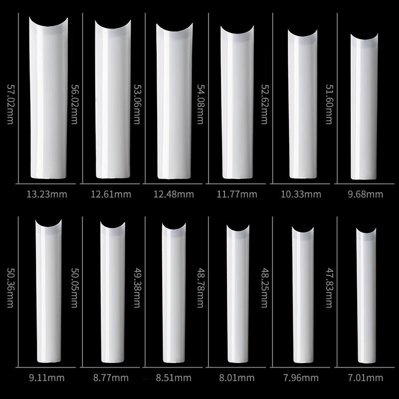 504Pcs XXL Square False Nail Tips Extra Long Fake Nails Half Cover with 12Size