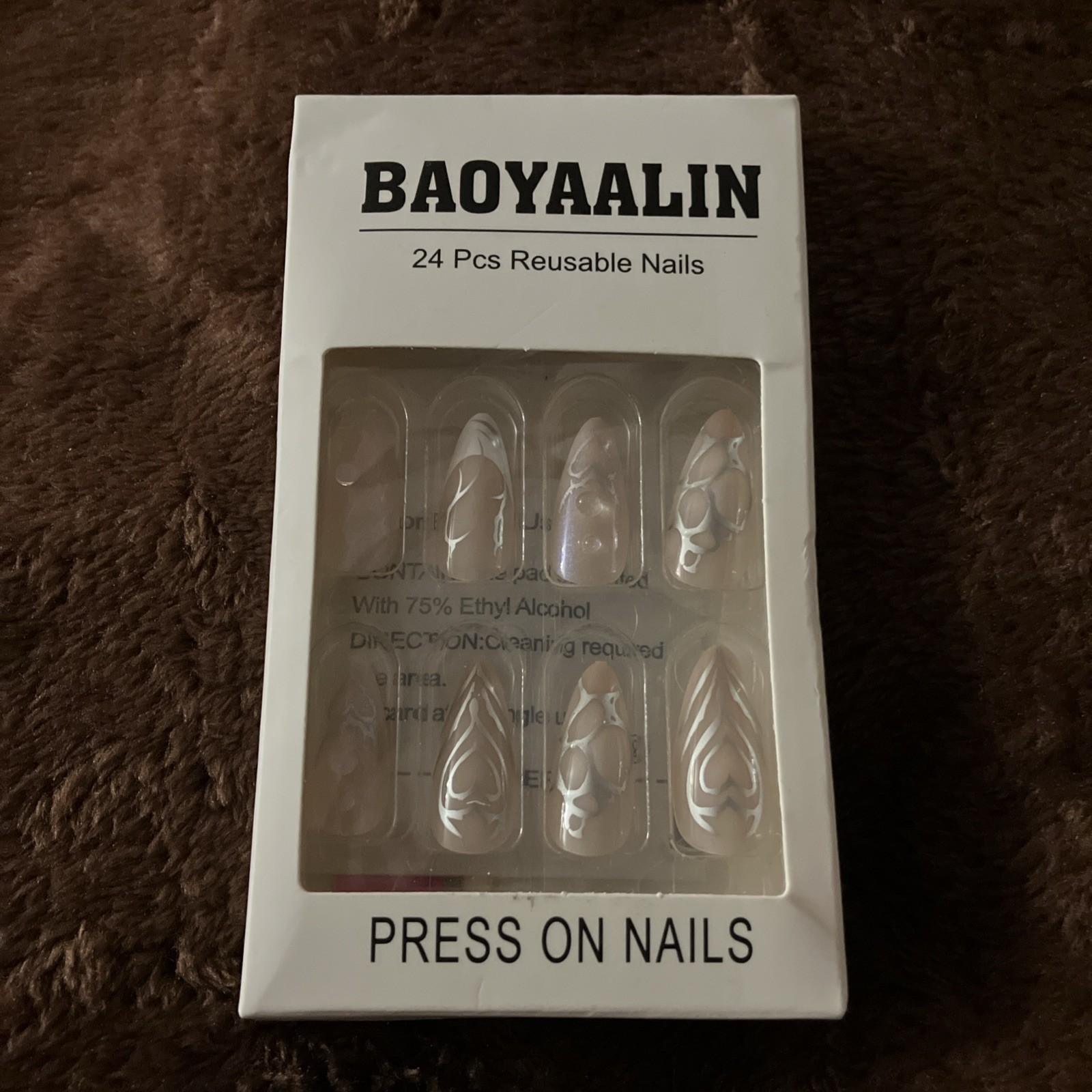 Press On Nails, Assorted Styles, 4 Packs, 4 Brands, Multicolor, 2 Reusable