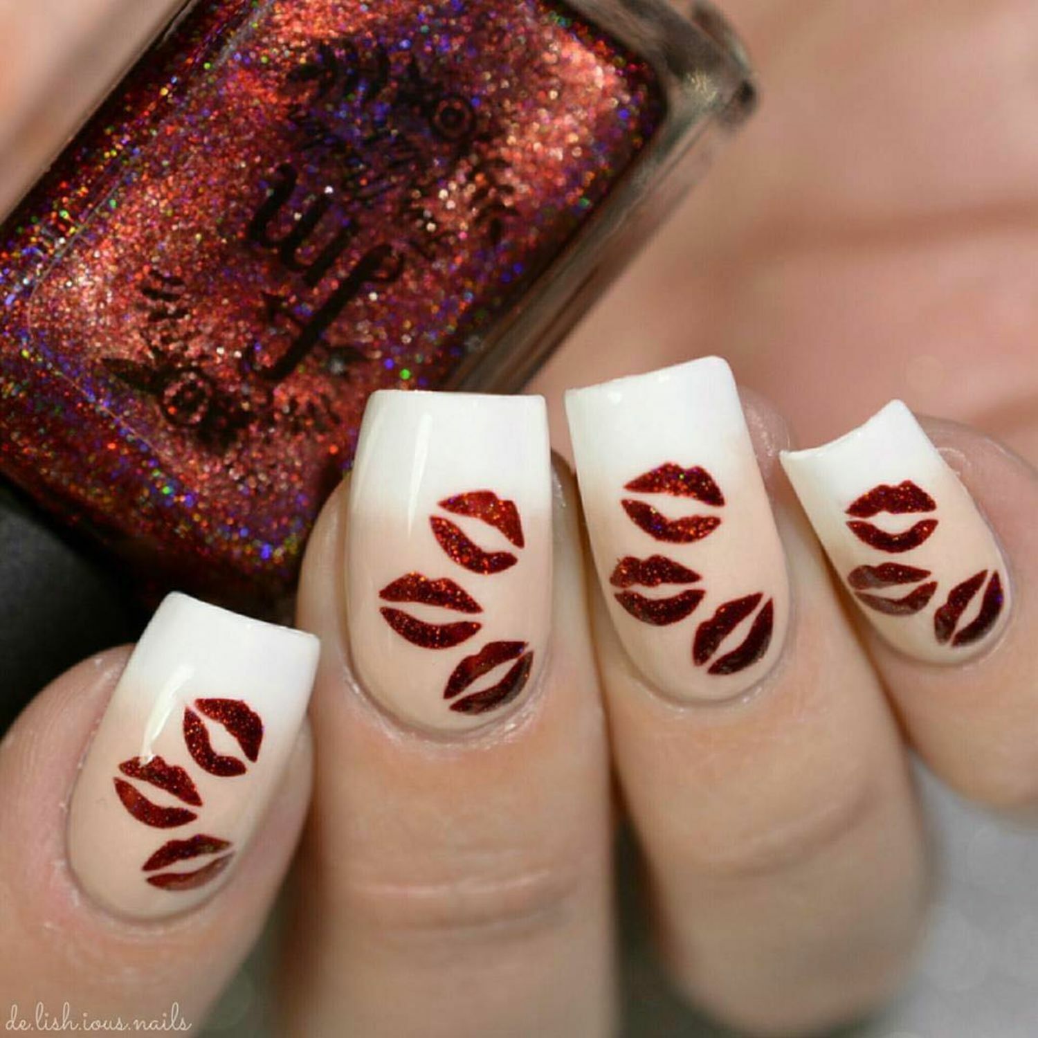 Kisses Stencils for Nails, Valentine’s Day Nail Stickers, Nail Art, Nail Vinyls