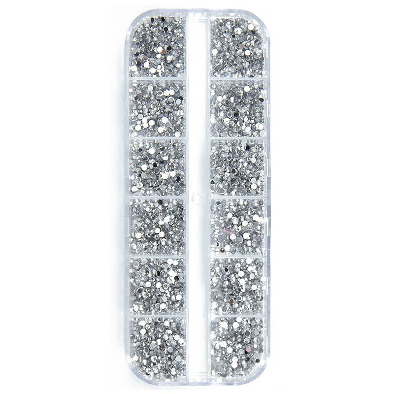 3000Pcs Nail Art Flat Back Crystal Rhinestone 1.5mm 2.0mm Dazzling Diamonds 3D D