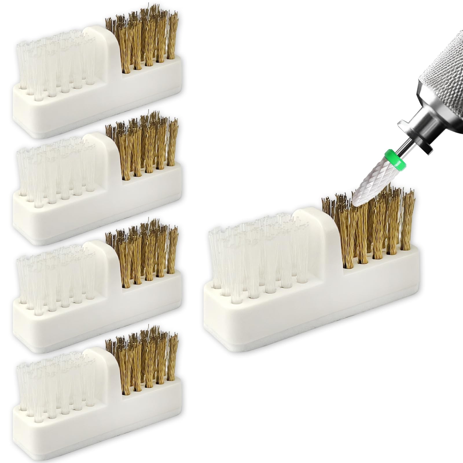 2PCS Brass Cleaning Brush Professional Nail Cleaner Small Wire Brushes Rotary