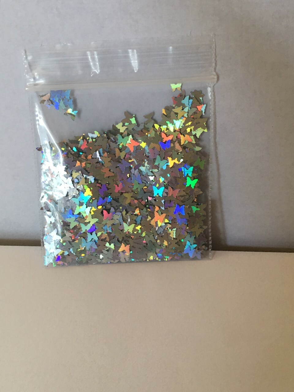 Solvent Resistant BUTTERFLY shape Glitter (Silver) Nail Art Face Crafts 1tsp US