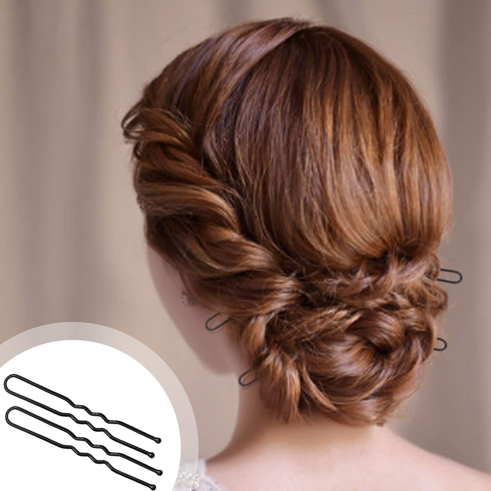 U Shaped Hair Pins for Buns, 100 PCS 2.8″ 100 Count (Pack of 1), Black