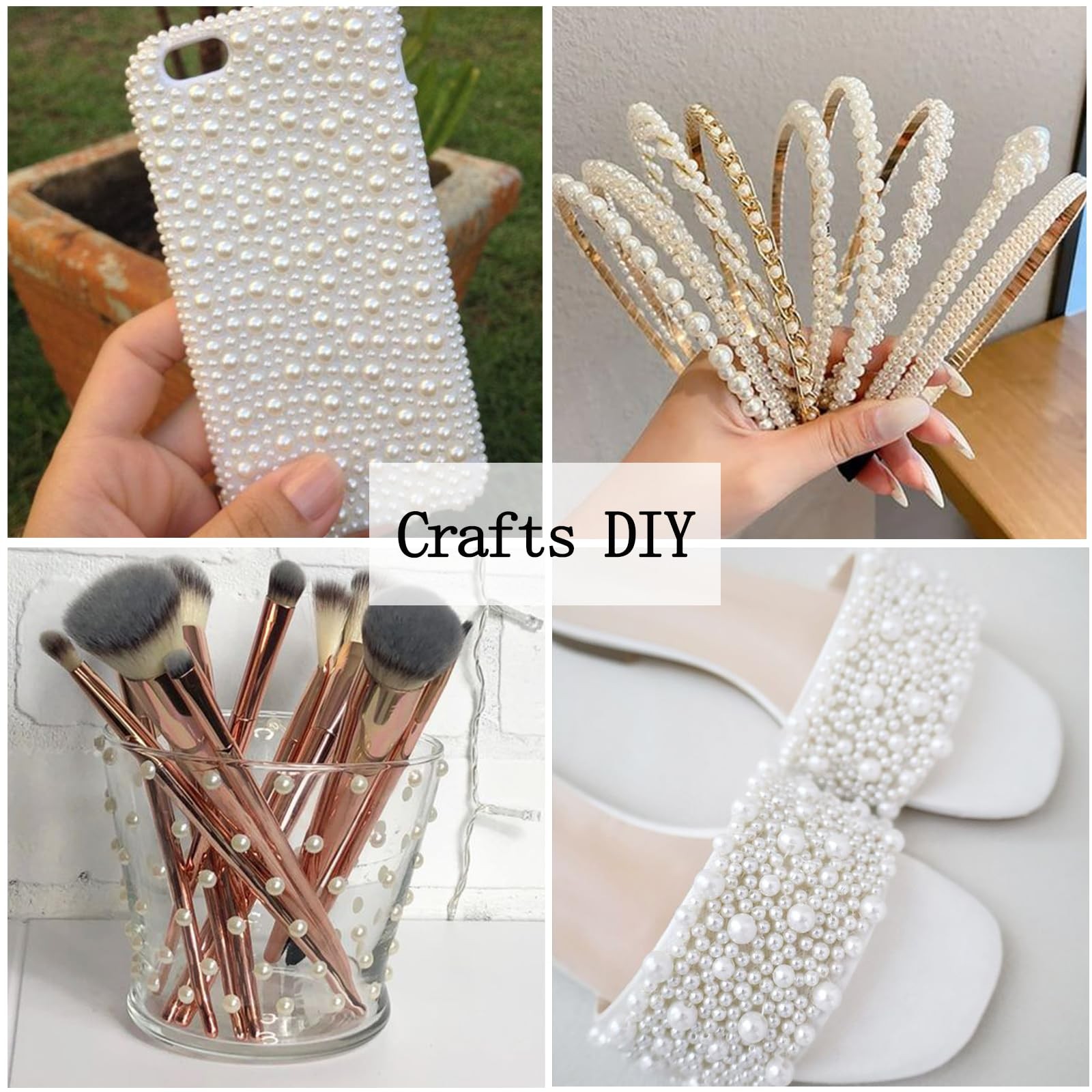 SEMATA 3D Flower Nail Art Charms Flatback White Nail Gems Pearls for Women | …